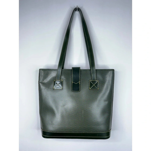Dooney & Bourke Cabrio Leather Green Perforated Purse Top Handle Bag Classic - Picture 5 of 12